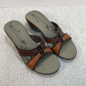 Merrell Womens 9 Air Cushion Slide Sandals Dewberry Brown